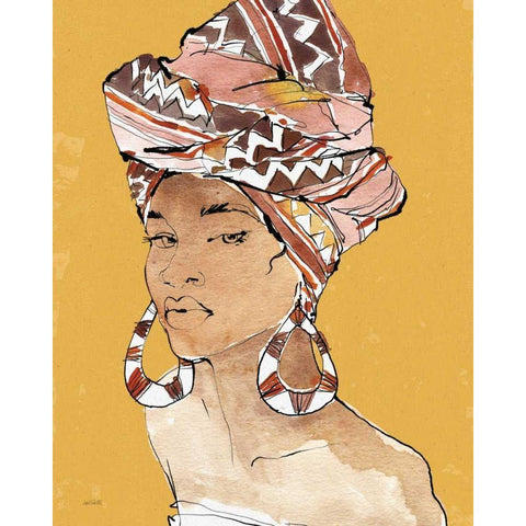 African Flair VI Earthy Black Modern Wood Framed Art Print with Double Matting by Tavoletti, Anne