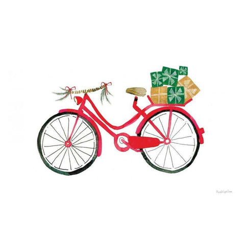 Christmas Delivery II White Modern Wood Framed Art Print by Charro, Mercedes Lopez