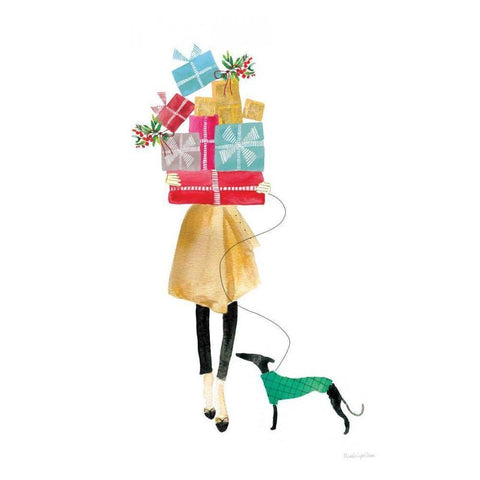 Holiday Mood II White Modern Wood Framed Art Print by Charro, Mercedes Lopez