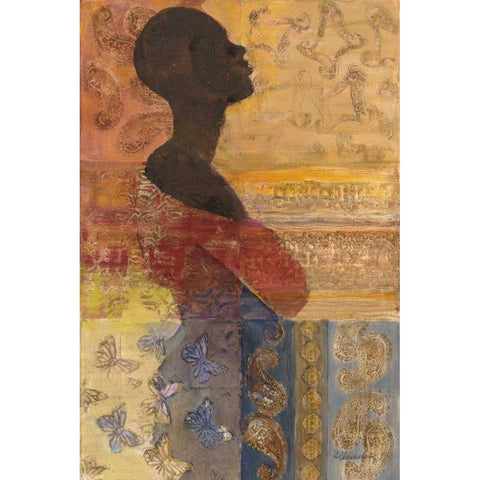 Women of the World III Black Modern Wood Framed Art Print with Double Matting by Hristova, Albena