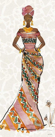 African Flair X No Vase Black Ornate Wood Framed Art Print with Double Matting by Tavoletti, Anne
