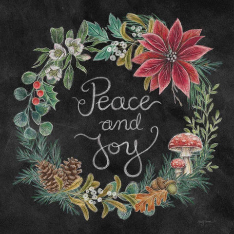 Christmas Chalk IV White Modern Wood Framed Art Print with Double Matting by Urban, Mary