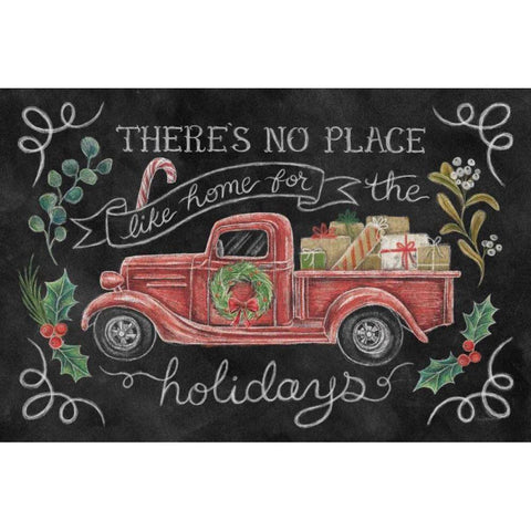 Christmas Chalk VI Black Modern Wood Framed Art Print with Double Matting by Urban, Mary