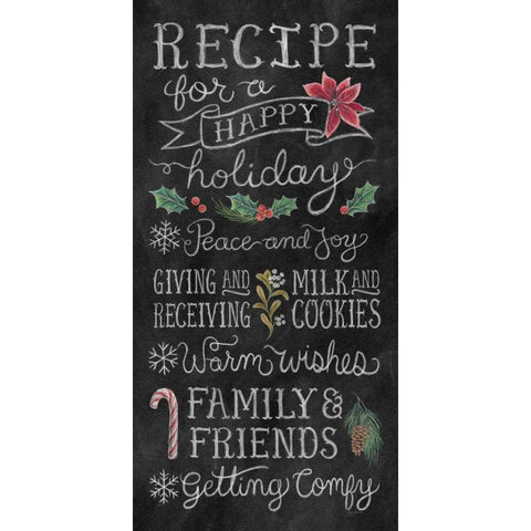 Christmas Chalk IX Gold Ornate Wood Framed Art Print with Double Matting by Urban, Mary