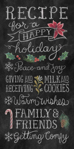 Christmas Chalk IX White Modern Wood Framed Art Print with Double Matting by Urban, Mary