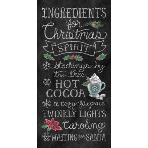 Christmas Chalk X Black Modern Wood Framed Art Print by Urban, Mary