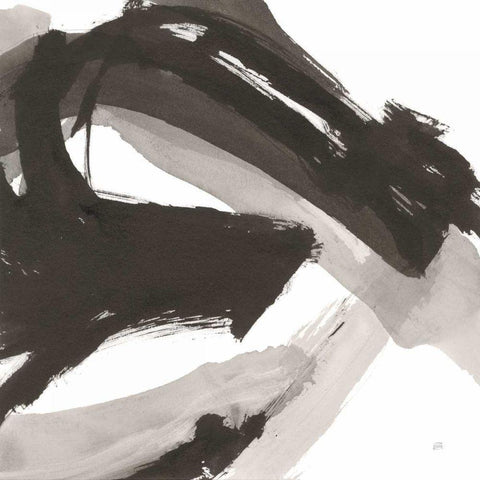 Chaos II Black Modern Wood Framed Art Print with Double Matting by Paschke, Chris