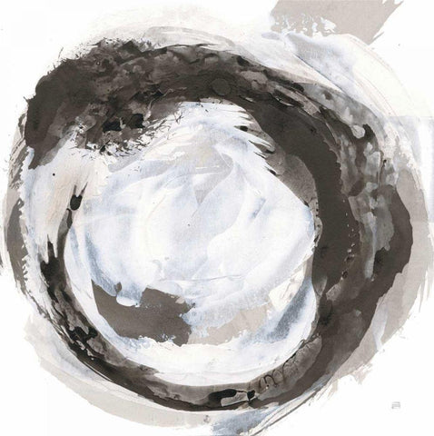 Beginning III White Modern Wood Framed Art Print with Double Matting by Paschke, Chris