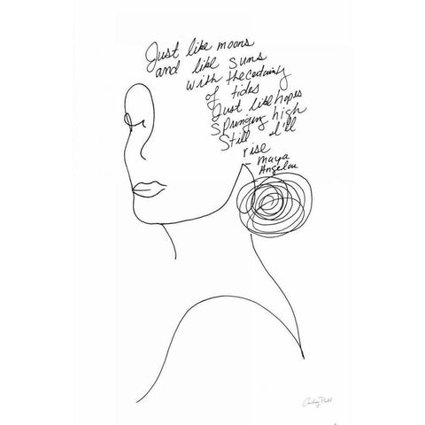 Still I Will Rise Black Modern Wood Framed Art Print with Double Matting by Prahl, Courtney