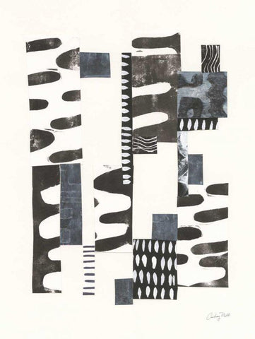 Overlap I White Modern Wood Framed Art Print with Double Matting by Prahl, Courtney