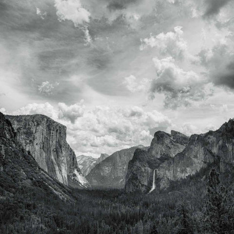 Scenic Landscape I BW Black Modern Wood Framed Art Print with Double Matting by Eichman, Andre