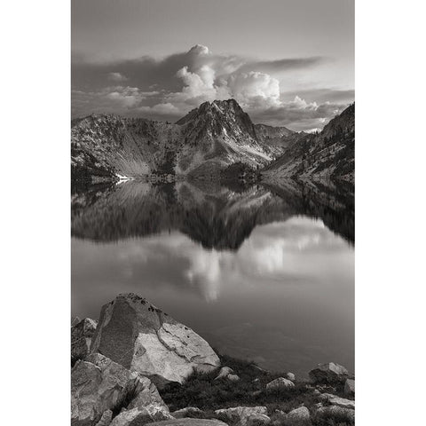 Sawtooth Lake Sawtooth Mountains Idaho Gold Ornate Wood Framed Art Print with Double Matting by Majchrowicz, Alan