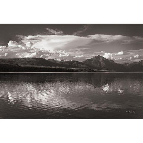 Lake McDonald White Modern Wood Framed Art Print by Majchrowicz, Alan