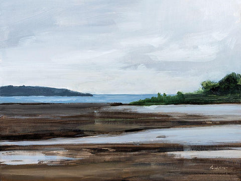 Spring Tide White Modern Wood Framed Art Print with Double Matting by Munger, Pamela