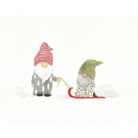 Winter Gnomes III Black Modern Wood Framed Art Print by Jackson, Jenaya