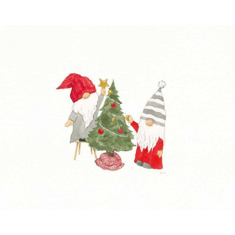 Winter Gnomes IV Black Modern Wood Framed Art Print with Double Matting by Jackson, Jenaya