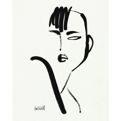 Brush Portrait I Black Modern Wood Framed Art Print with Double Matting by Tavoletti, Anne