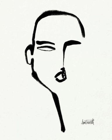 Brush Portrait II White Modern Wood Framed Art Print with Double Matting by Tavoletti, Anne