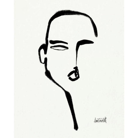 Brush Portrait II Black Modern Wood Framed Art Print by Tavoletti, Anne