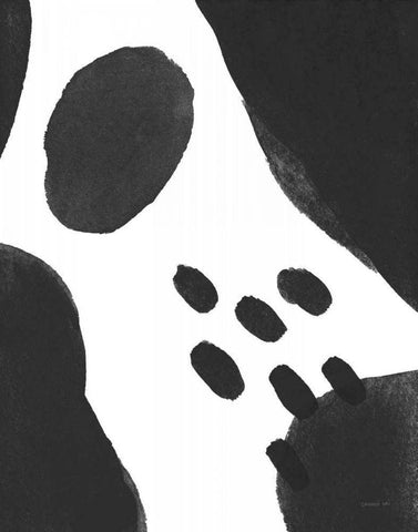 Abstract Tidepool II Black White Modern Wood Framed Art Print with Double Matting by Nai, Danhui