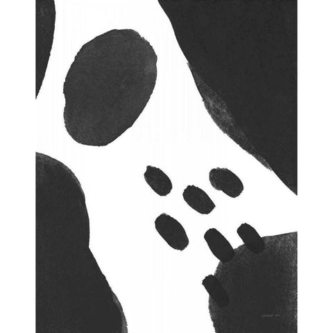 Abstract Tidepool II Black Black Modern Wood Framed Art Print by Nai, Danhui