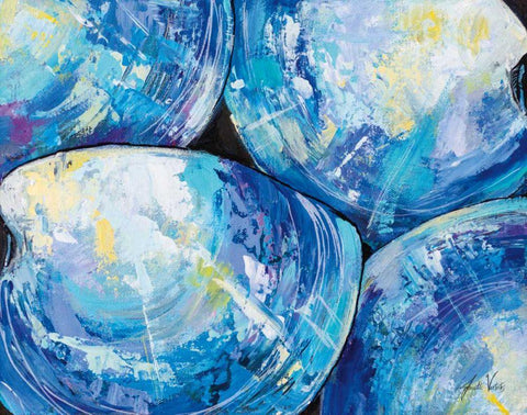 Contemporary Shells Black Ornate Wood Framed Art Print with Double Matting by Vertentes, Jeanette