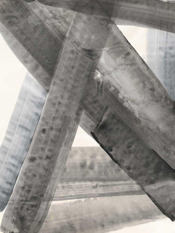 Under the Bridge II Blue Gray White Modern Wood Framed Art Print with Double Matting by Hristova, Albena