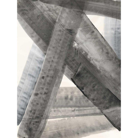 Under the Bridge II Blue Gray Gold Ornate Wood Framed Art Print with Double Matting by Hristova, Albena