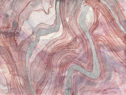 Shimmering Water Black Ornate Wood Framed Art Print with Double Matting by Hristova, Albena