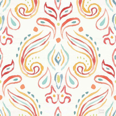 Winged Whisper Pattern IIIA White Modern Wood Framed Art Print with Double Matting by June, Dina