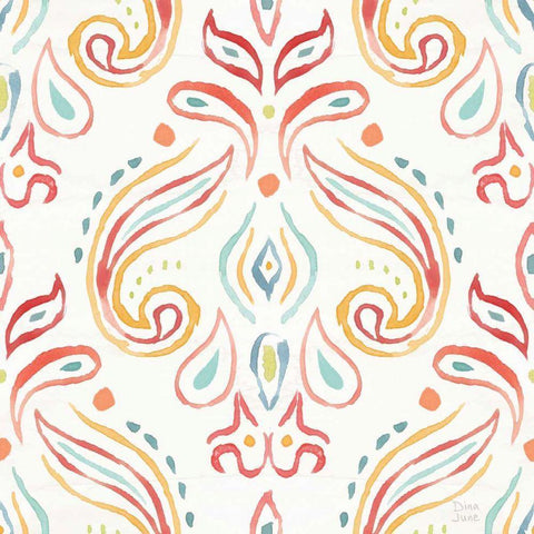 Winged Whisper Pattern IIIA Gold Ornate Wood Framed Art Print with Double Matting by June, Dina