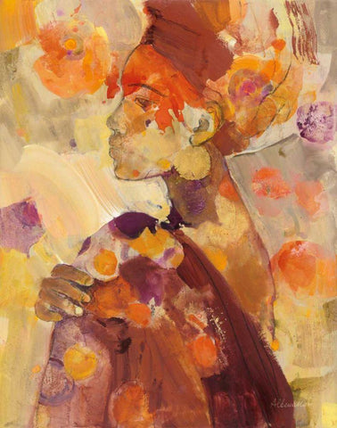 Celebrate Beauty II White Modern Wood Framed Art Print with Double Matting by Hristova, Albena