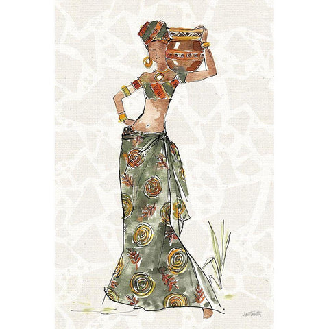 African Flair VIII B Black Modern Wood Framed Art Print by Tavoletti, Anne