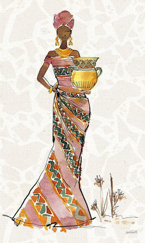 African Flair X C Black Ornate Wood Framed Art Print with Double Matting by Tavoletti, Anne