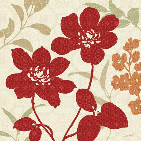 Floral Shadows I Gold Ornate Wood Framed Art Print with Double Matting by Audit, Lisa