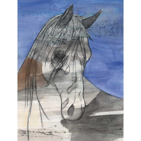 Moonlight Black Modern Wood Framed Art Print with Double Matting by Hristova, Albena