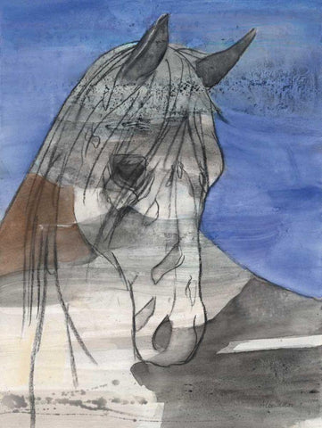 Moonlight Black Ornate Wood Framed Art Print with Double Matting by Hristova, Albena