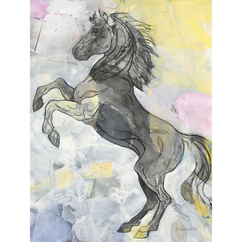 Unbridled White Modern Wood Framed Art Print by Hristova, Albena