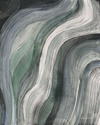 Swirl I Black Ornate Wood Framed Art Print with Double Matting by Hristova, Albena