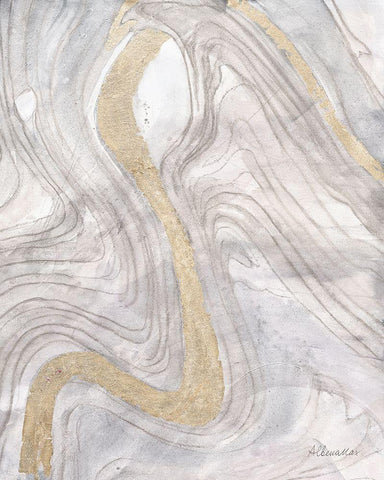 Shimmering Water III Neutral White Modern Wood Framed Art Print with Double Matting by Hristova, Albena