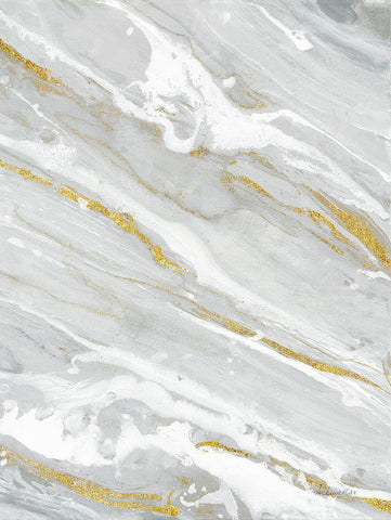 Going with the Flow III Neutral White Modern Wood Framed Art Print with Double Matting by Hristova, Albena