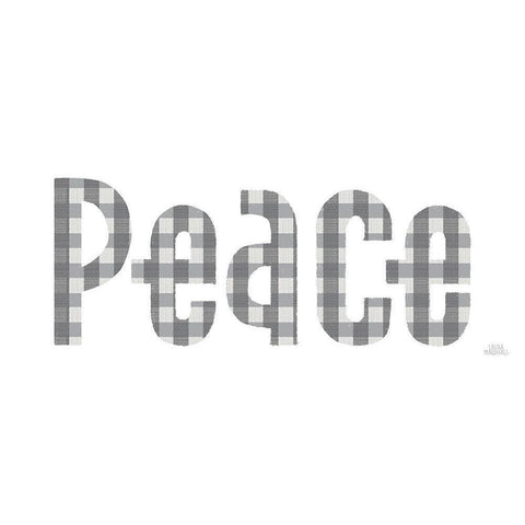 Retro Holiday Peace Gray Black Modern Wood Framed Art Print with Double Matting by Marshall, Laura