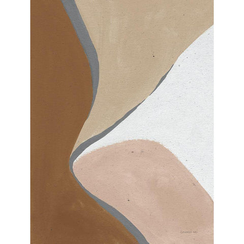 Neutral Abstract III Gold Ornate Wood Framed Art Print with Double Matting by Nai, Danhui