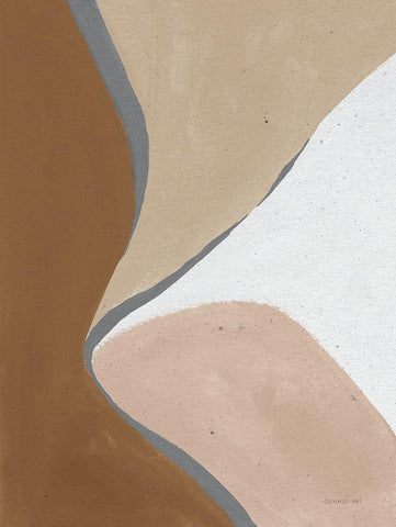 Neutral Abstract III White Modern Wood Framed Art Print with Double Matting by Nai, Danhui