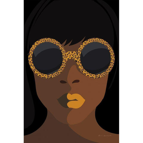 Accessorize I Yellow Lips Black Modern Wood Framed Art Print by Escalante, Omar