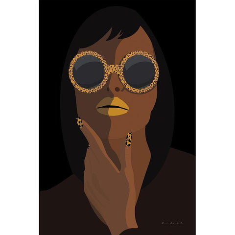Accessorize II Yellow Lips Black Modern Wood Framed Art Print with Double Matting by Escalante, Omar