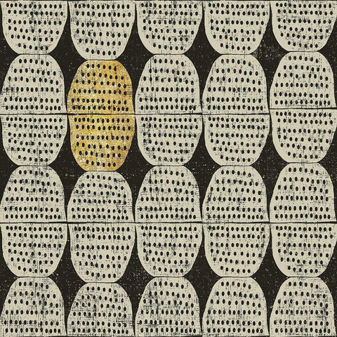 Kitchen Play Pattern II BWG Black Ornate Wood Framed Art Print with Double Matting by Warrick, Cheryl