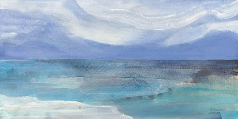 Grand View II White Modern Wood Framed Art Print with Double Matting by Hristova, Albena