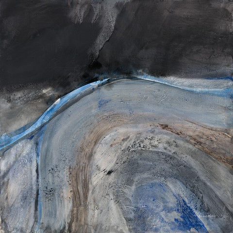 Flow III Black Ornate Wood Framed Art Print with Double Matting by Hristova, Albena