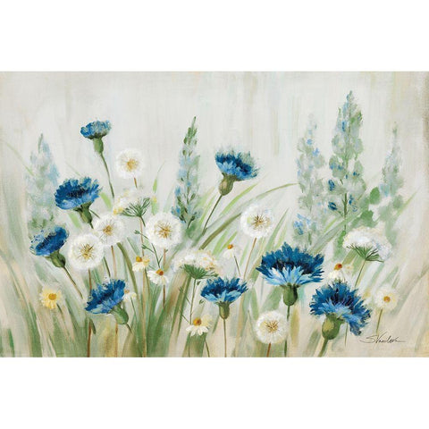 Fleurs des Champs Black Modern Wood Framed Art Print by Vassileva, Silvia